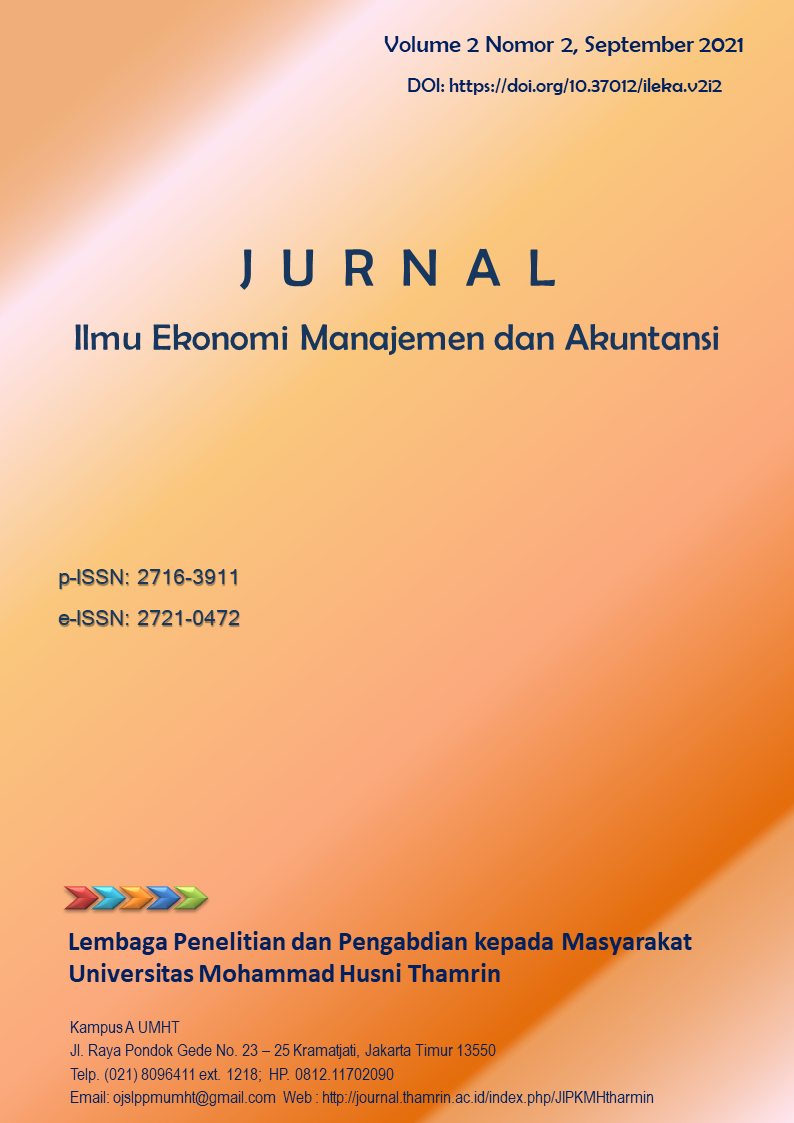 					View Vol. 2 No. 2 (2021): Jurnal Ilmu Ekonomi Manajemen dan Akuntansi
				