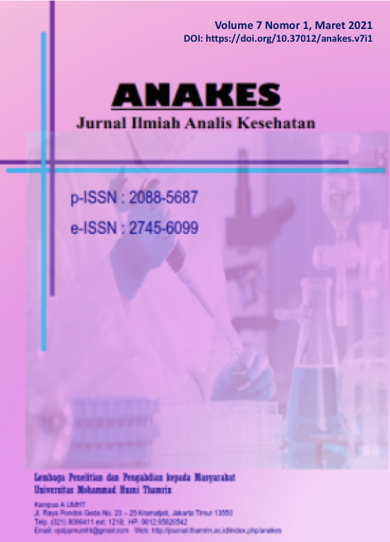 					View Vol. 7 No. 1 (2021): Anakes: Jurnal Ilmiah Analis Kesehatan
				